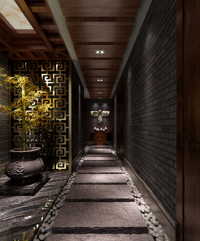 甬路上敷設(shè)汀步 四合院裝修設(shè)計(jì)圖片借鑒