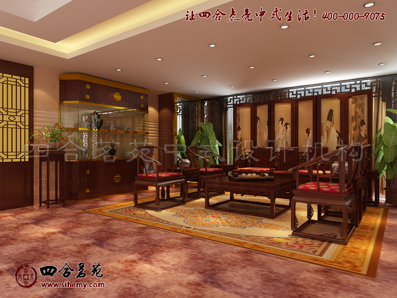 裝飾筆觸鋪陳下呈現(xiàn)古韻 中式茶樓設(shè)計(jì)效果圖